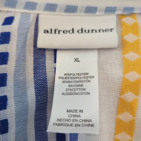 Alfred Dunner Multi Color 3/4 Sleeve Blouse/ Tunic Top XL Spring! - Picture 9 of 11